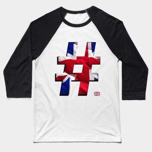 Hashtag Flag - UK Flag with flag icon. Baseball T-Shirt